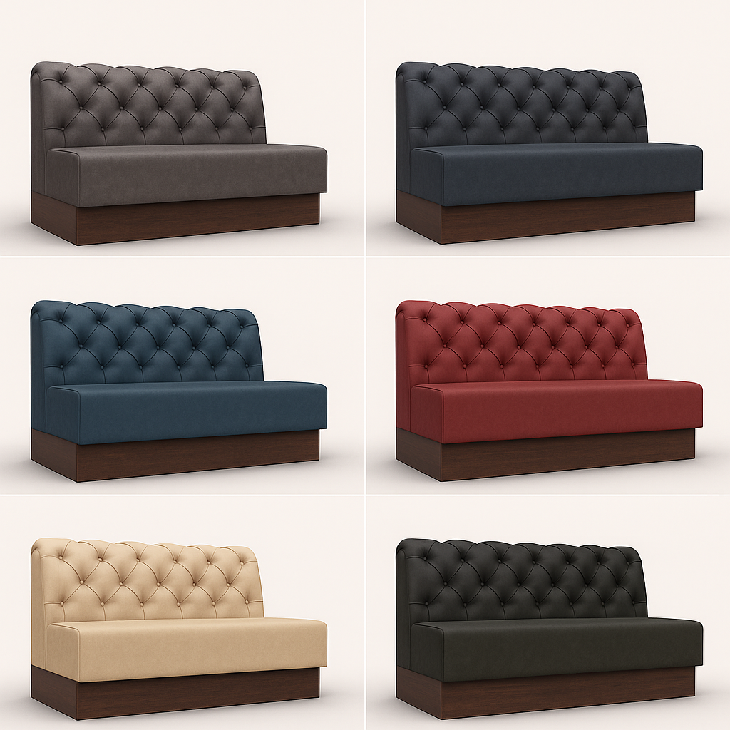 Bespoke Faux Leather Booth Bench Seating – Chesterfield Style