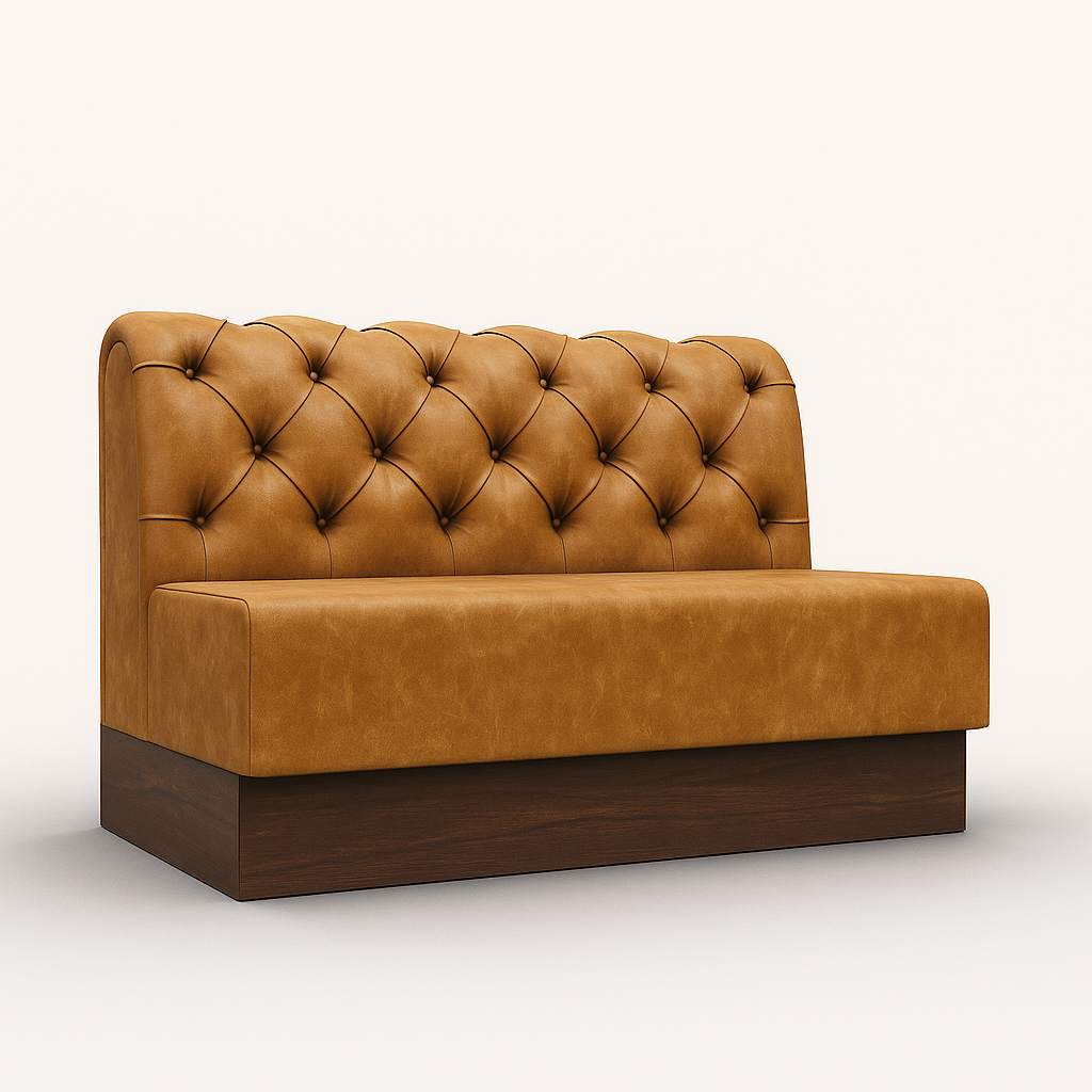 Bespoke Faux Leather Booth Bench Seating – Chesterfield Style