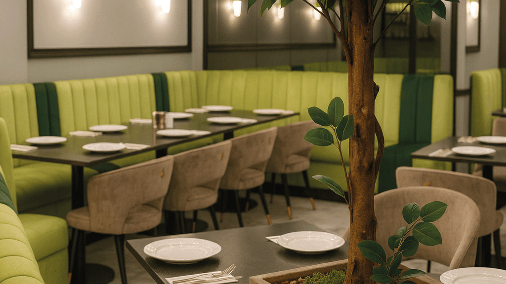 Bespoke Faux Leather Booth Bench Seating – Fluted Style