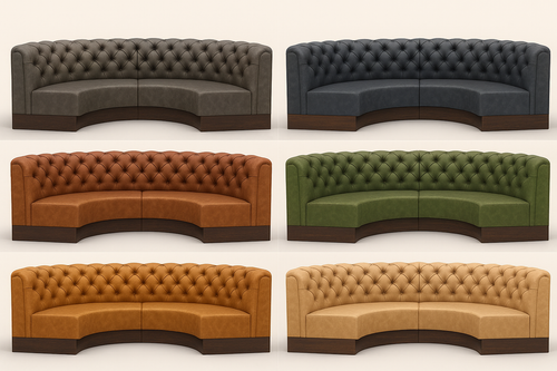 Bespoke Faux Leather Curved Booth Seating – Chesterfield Style