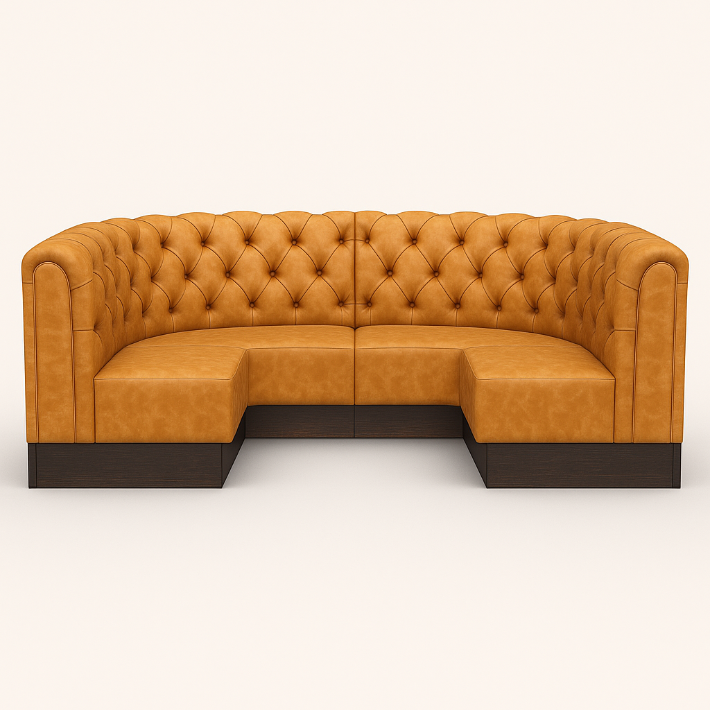 Bespoke Faux Leather U-Shaped Booth Seating – Chesterfield Style